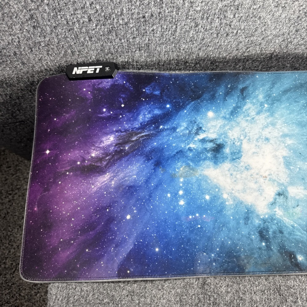NPET MP02 RGB Gaming‎ Mouse Pad – 14 Lighting Modes Galaxy XXL Extended Desk Mat
